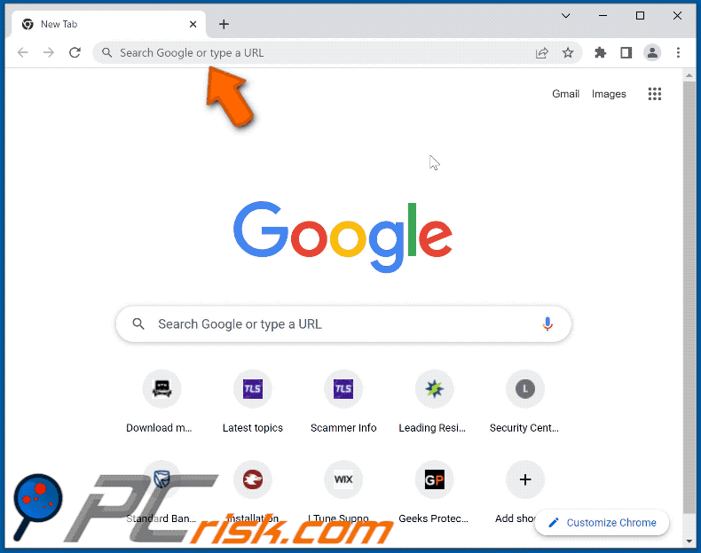 search-good.com przekierowujący do Bing (GIF)