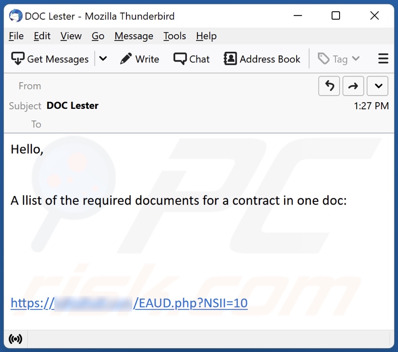 E-mail spampowy rozsyłający złośliwy dokument OneNote 1