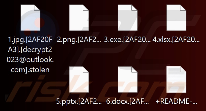 Pliki zaszyfrowane przez ransomware Stolen (Makop) (rozszerzenie .stolen)