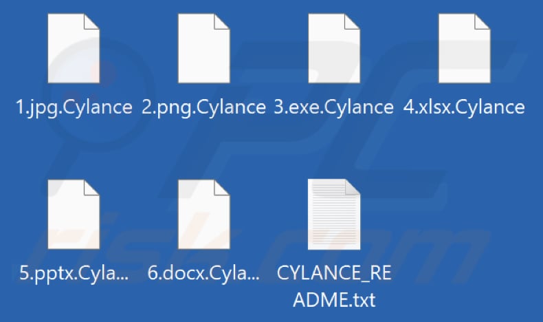Pliki zaszyfrowane przez ransomware Cylance (rozszerzenie .Cylance)