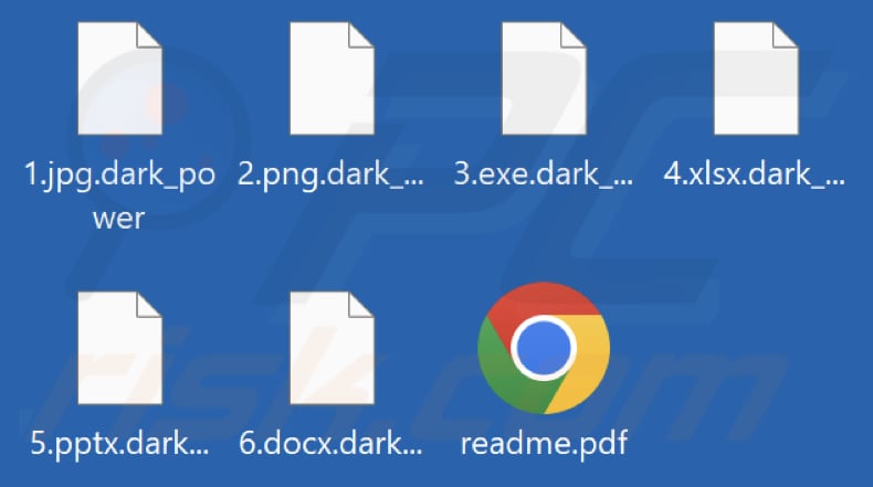 Pliki zaszyfrowane przez ransomware Dark Power (rozszerzenie .dark_power)