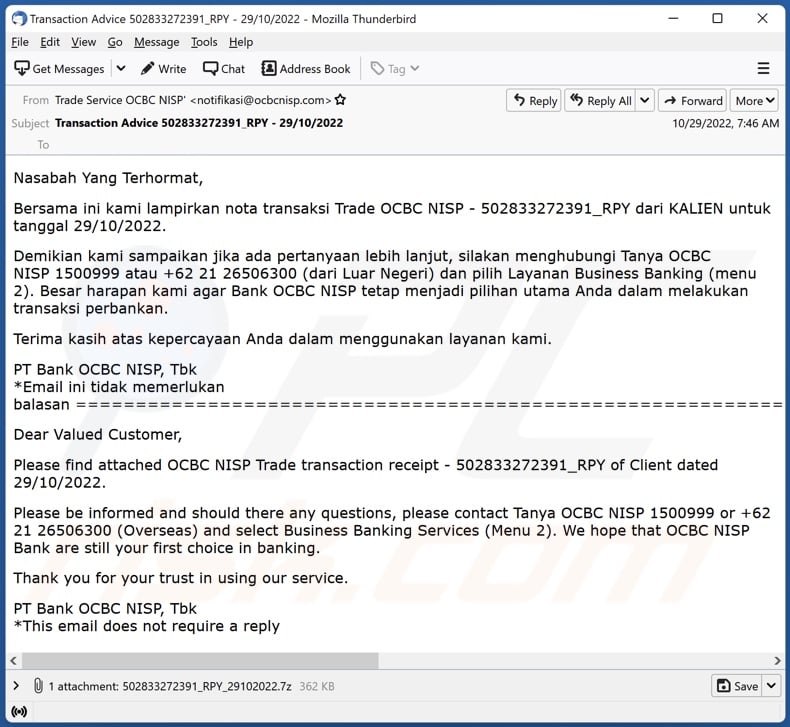 E-mail spamowy rozsyłajacy malware DotRunpeX