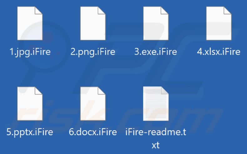 Pliki zaszyfrowane przez ransomware IceFire (rozszerzenie .iFire)