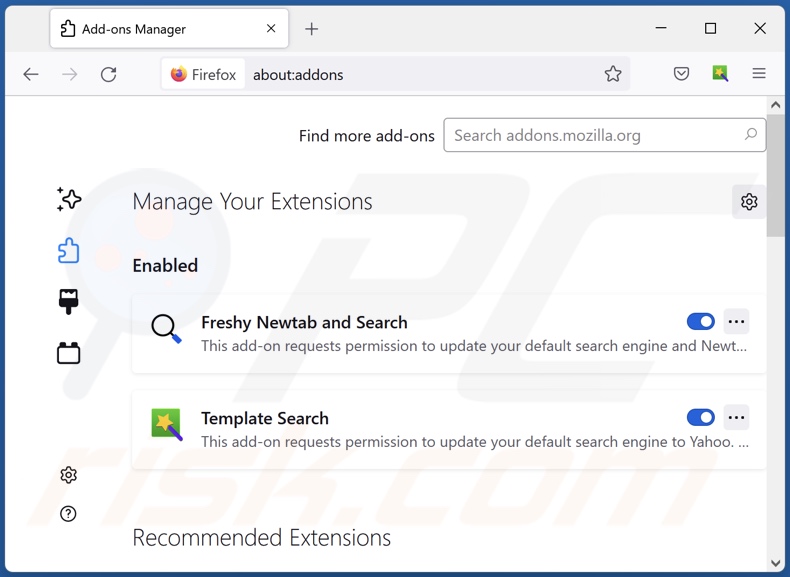 Usuwanie rozszerzeń powiązanych z search.infinity-searches.com z Mozilla Firefox