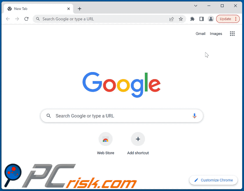 Porywacz przeglądarki Ring zapobiegający dostępu do listy rozszerzeń w Chrome