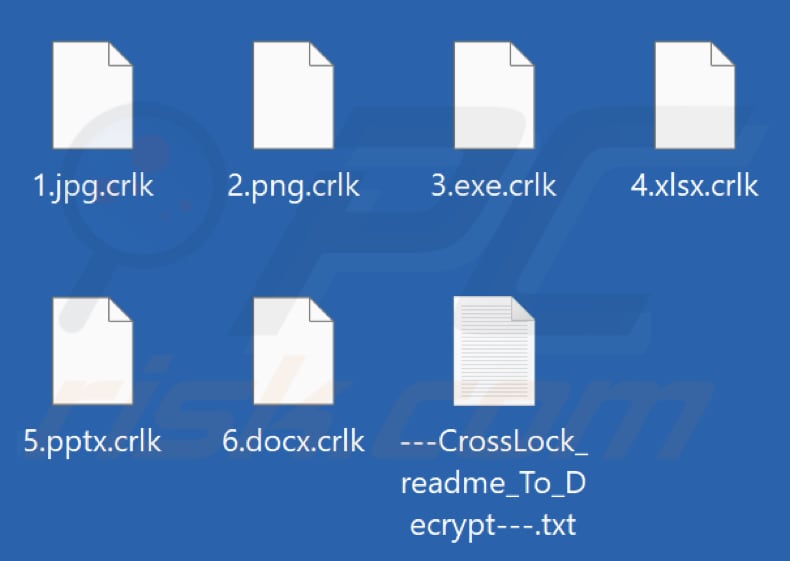 Pliki zaszyfrowane przez ransomware CrossLock (rozszerzenie .crlk)
