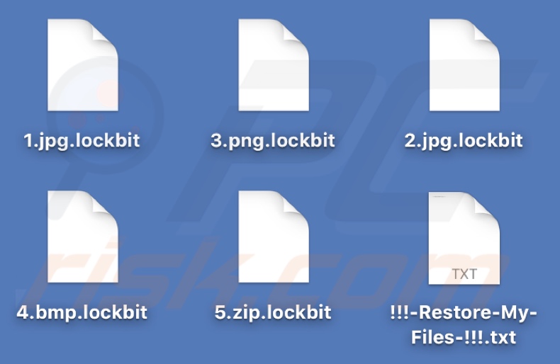 Pliki zaszyfrowane przez ransomware LockBit