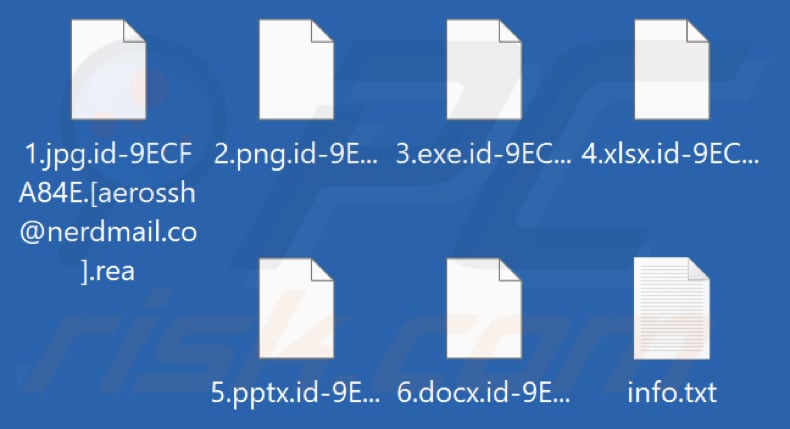 Pliki zaszyfrowane przez ransomware Rea (rozszerzenie .rea)