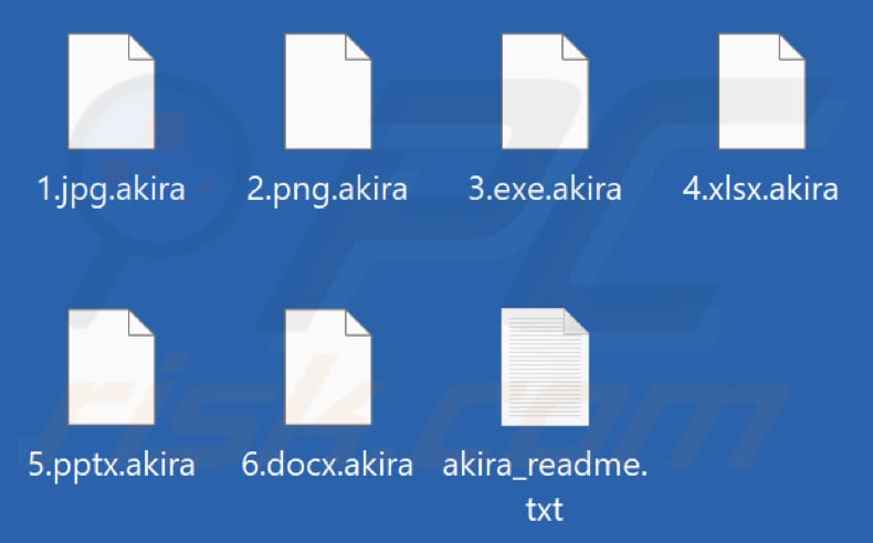 Pliki zaszyfrowane przez ransomware Akira (rozszerzenie .akira)
