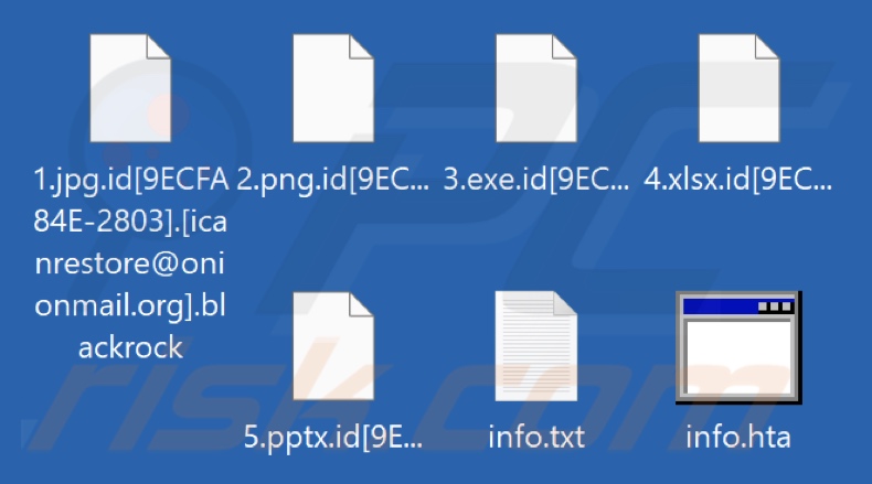 Pliki zaszyfrowane przez ransomware BlackRock (rozszerzenie .blackrock)