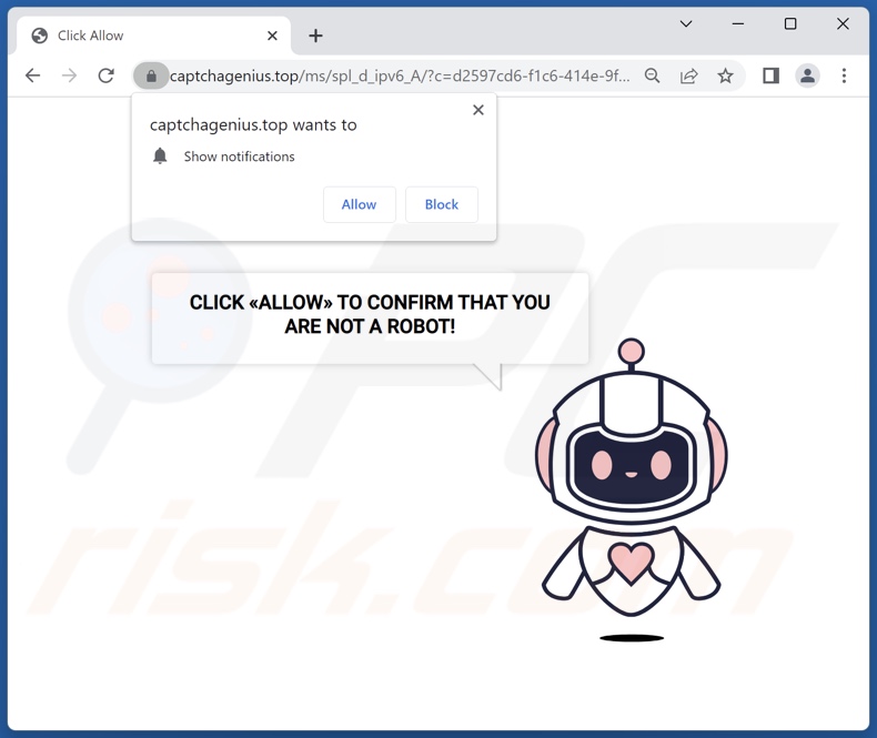 Przekierowania pop-up captchagenius[.]top