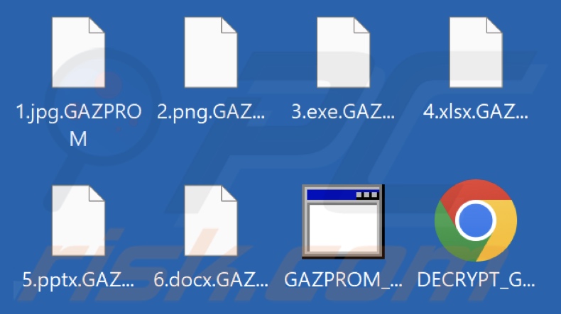 Pliki zaszyfrowane przez ransomware GAZPROM (rozszerzenie .GAZPROM)