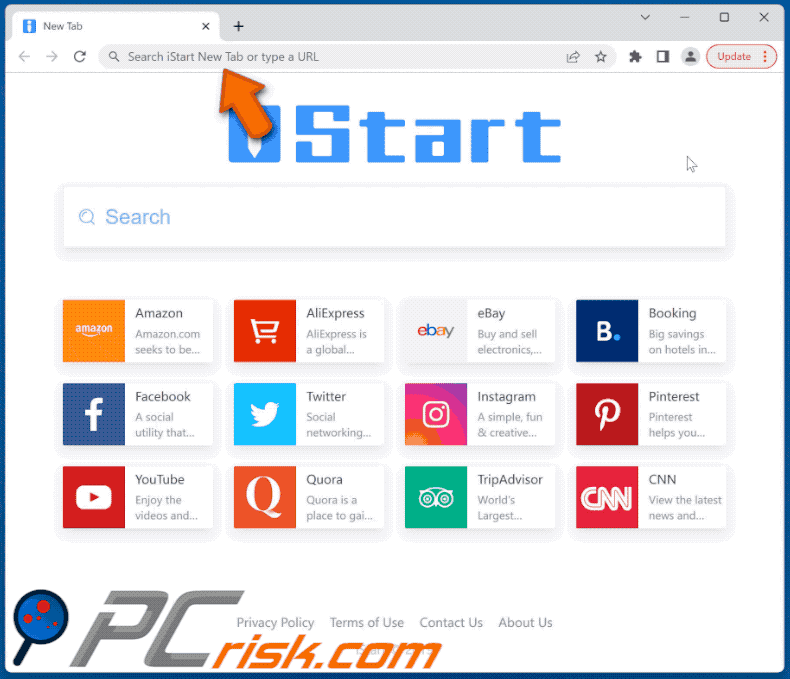 Porywacz przeglądarki iStart New Tab letsearches.com przekierowuje do bing