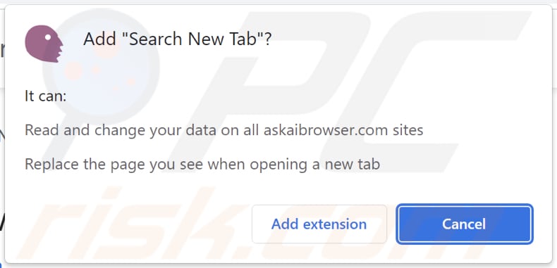 Porywacz przeglądarki Search New Tab proszący o pozwolenia