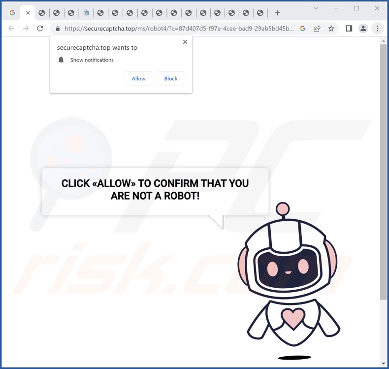 Przekierowania pop-up securecaptcha[.]top