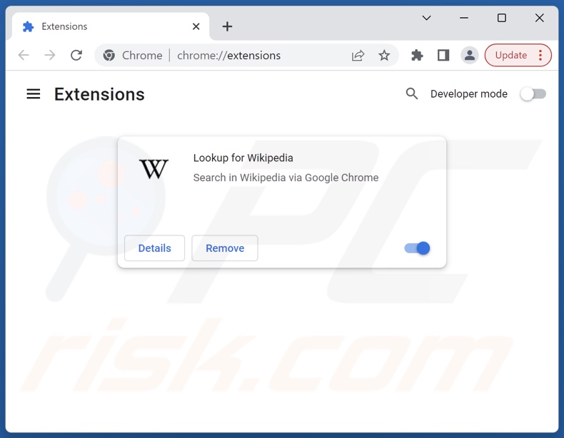 Usuwanie rozszerzeń powiązanych z lookcompwiki.com z Google Chrome
