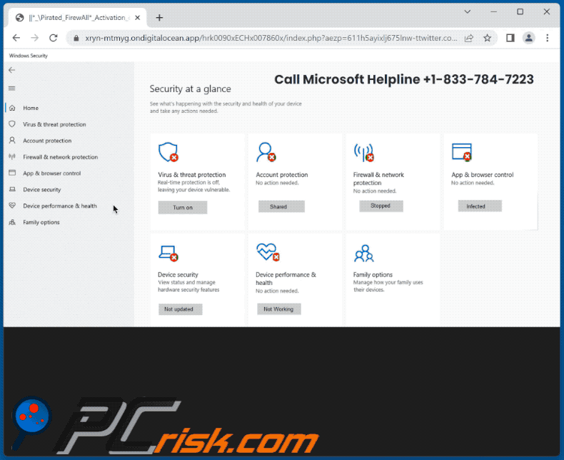 Wygląd oszustwa !!Rootkit!! Malware Detected