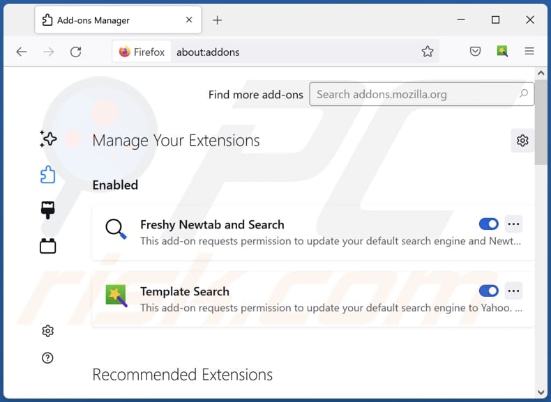Usuwanie rozszerzeń powiązanych z searchmenow.gg z Mozilla Firefox