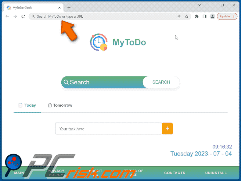Porywacz przeglądarki MyToDo mylistodo.com przekierowuje do onlinewebsearches.co
