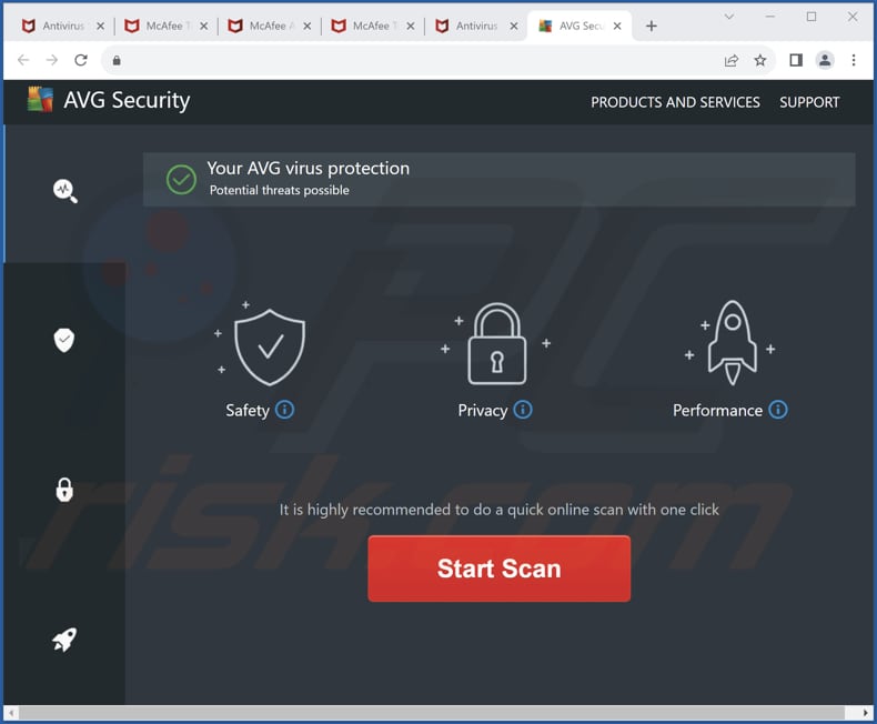 Oszustwo AVG Security