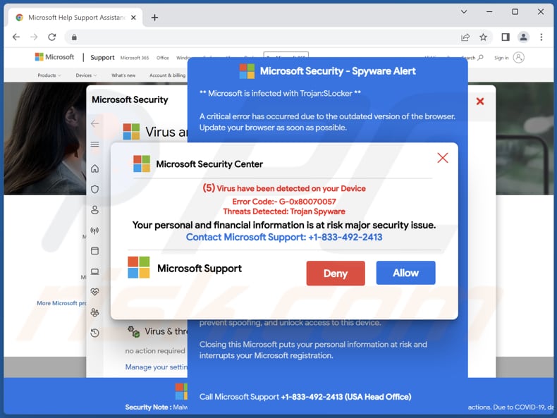 Oszustwo Error Code:- G-0x80070057