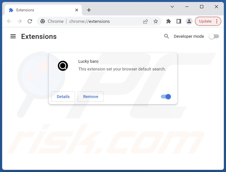 Usuwanie rozszerzeń powiązanych z barosearch.com z Google Chrome