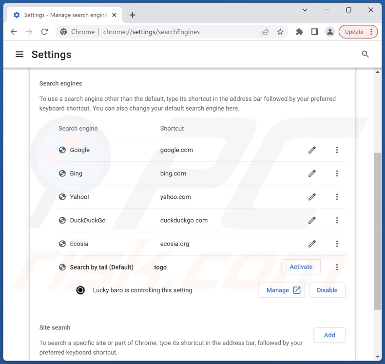 Usuwanie barosearch.com z domyślnej wyszukiwarki Google Chrome