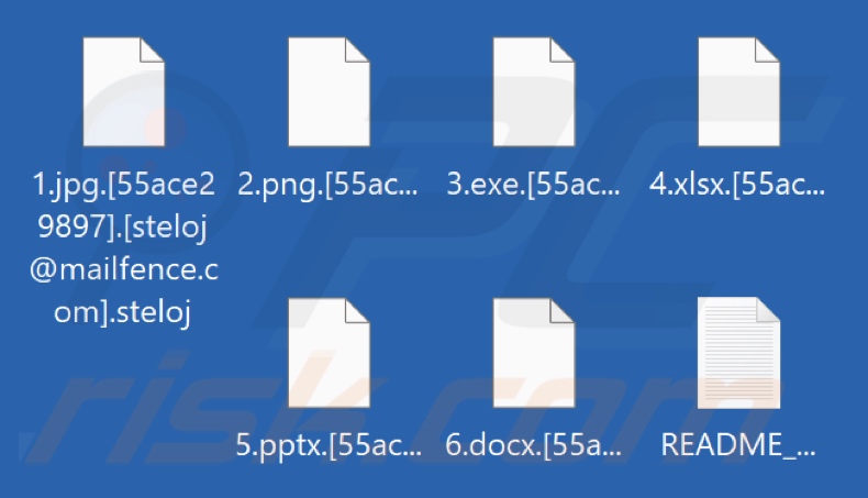 Pliki zaszyfrowane przez ransomware Steloj (rozszerzenie .steloj)
