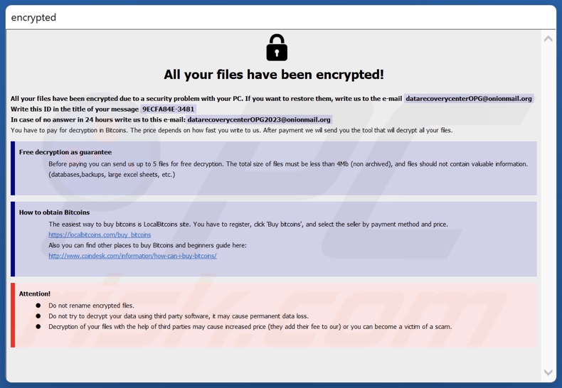 Notatka z żądaniem okupu ransomware 6y8dghklp (info.hta)