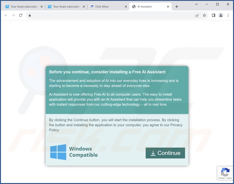 Zwodnicza witryna promująca konfigurator zawierający adware AdAssistant