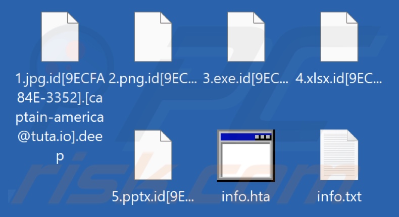 Pliki zaszyfrowane przez ransomware Deep (Phobos) (rozszerzenie .deep)