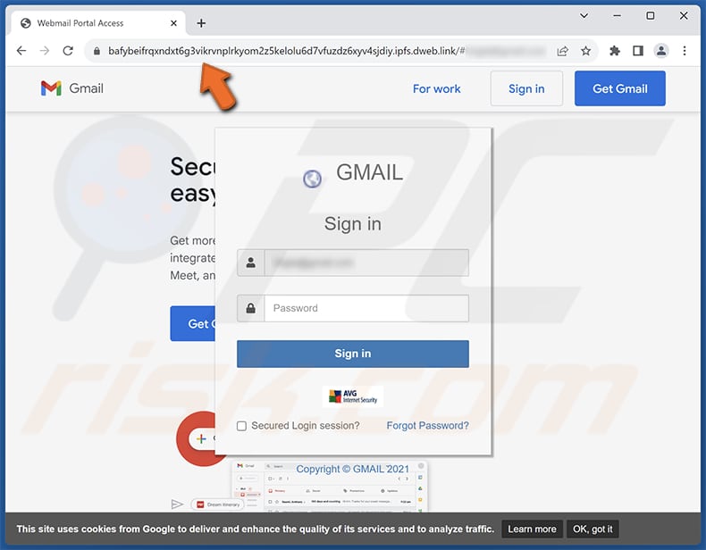 Strona phishingowa oszustwa e-mailowego A new sign-in on windows