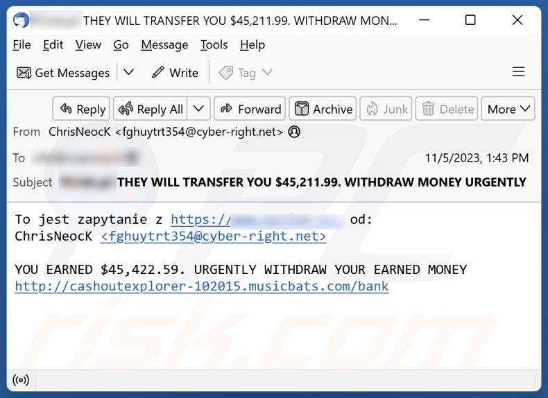 E-mail spamowy promujący oszustwo Bitcoin Mining - 3