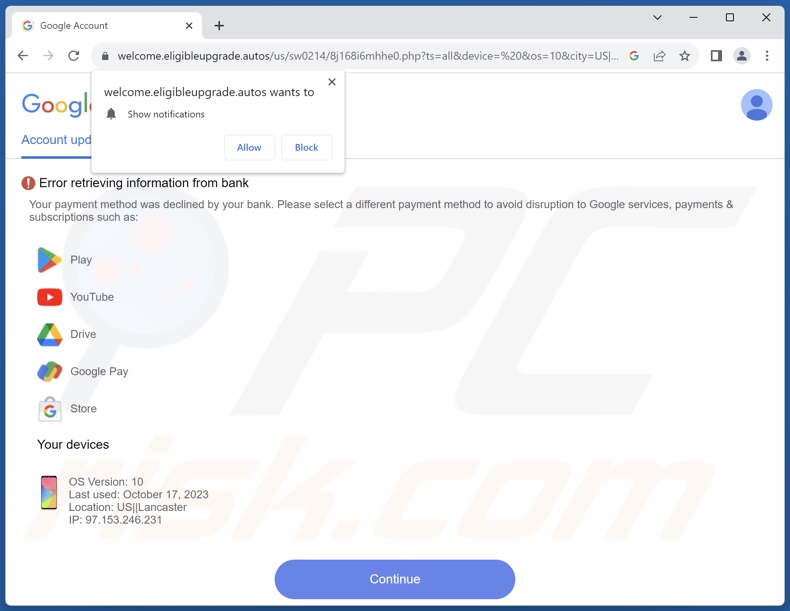 Oszustwo Error Retrieving Information From Bank