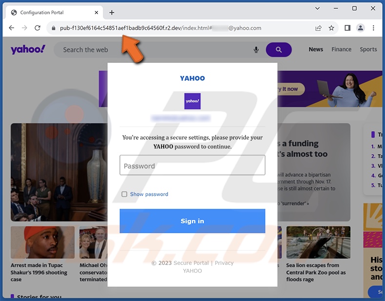 Strona phishingowa promowana przez oszustwo e-mailowe Expiry Notice