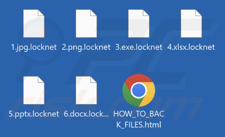 Pliki zaszyfrowane przez ransomware Locknet (rozszerzenie .locknet)