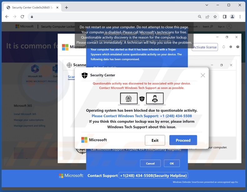 Oszustwo Operating System Blocked Due To Questionable Activity