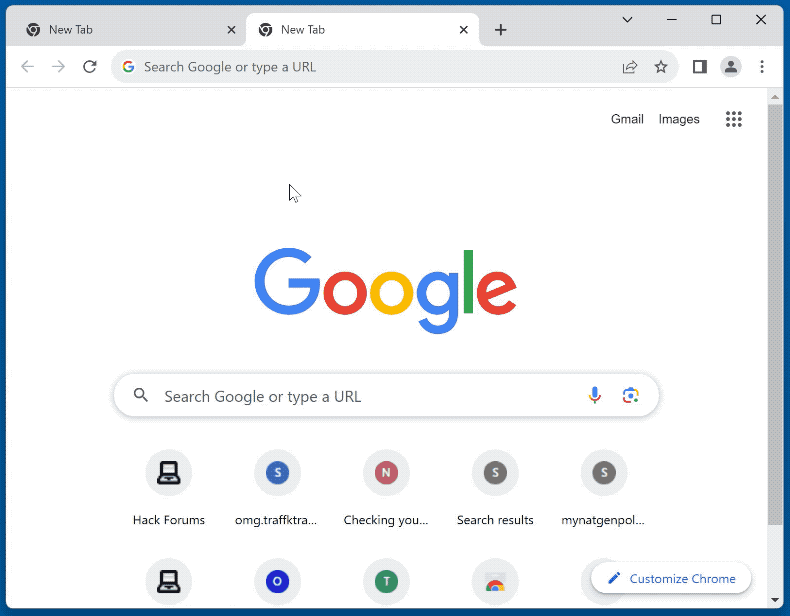 Przekierowania porywacza przeglądarki searchtabs.io (GIF)