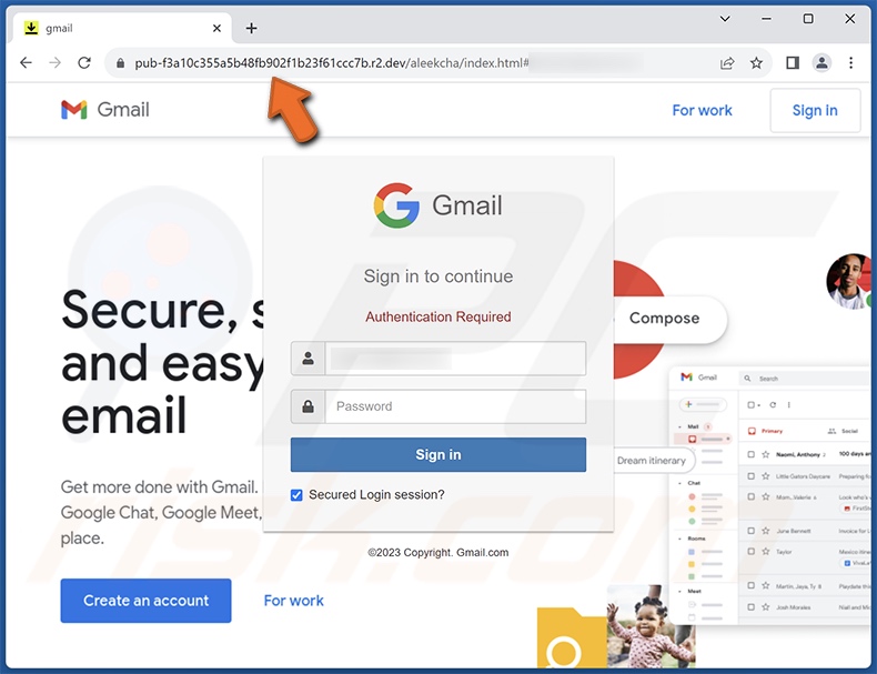 Strona phishingowa promowana przez oszustwo e-mailowe Security Information