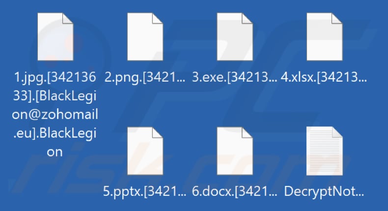 Pliki zaszyfrowane przez ransomware BlackLegion (rozszerzenie .BlackLegion)