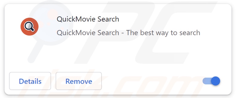 Rozszerzenie porywacz przeglądarki QuickMovie Search