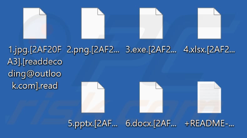 Pliki zaszyfrowane przez ransomware Read (rozszerzenie .read)