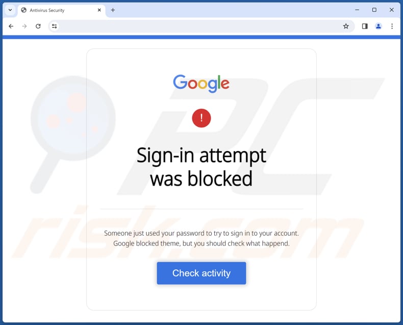 Oszustwo Google - Sign-in Attempt Was Blocked