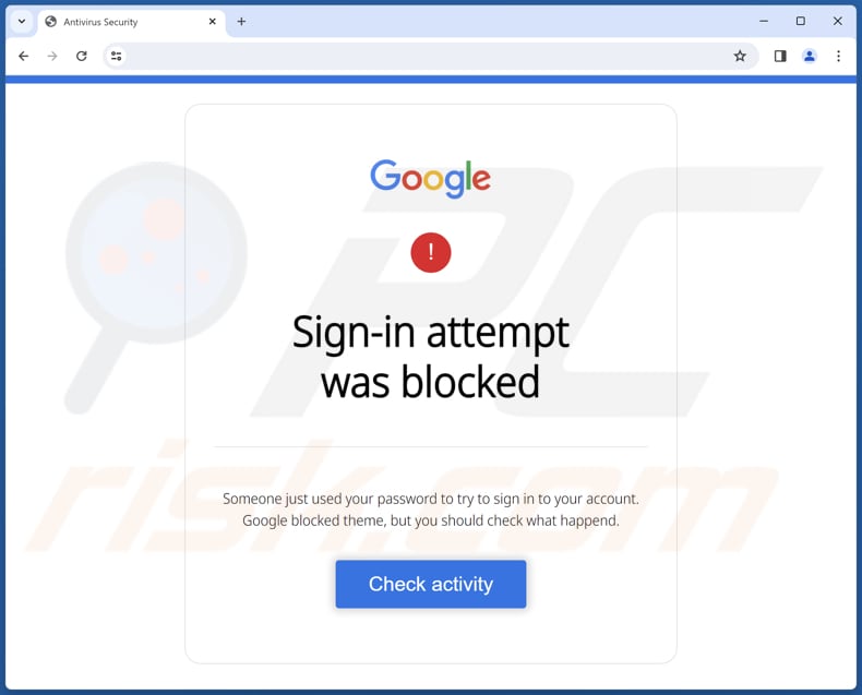 Oszustwo Google - Sign-in Attempt Was Blocked