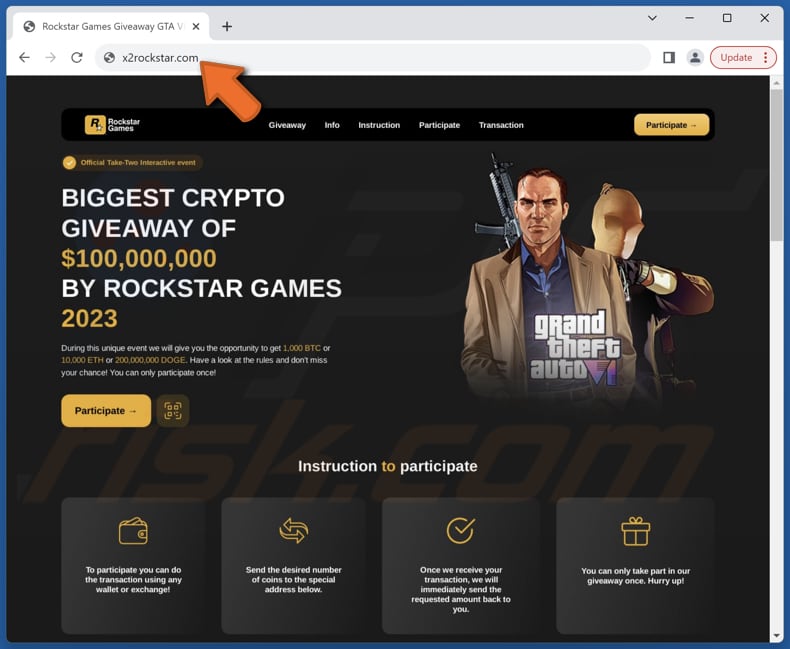 Oszustwo Grand Theft Auto (GTA) VI Crypto Giveaway