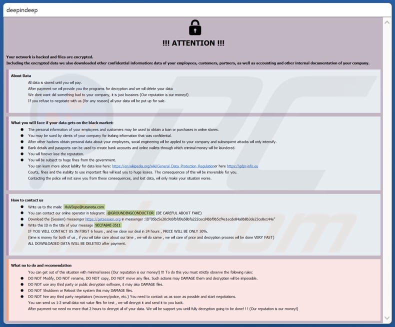Plik HTA ransomware HuiVJope (info.hta)
