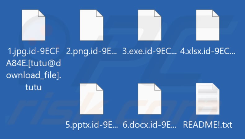 Pliki zaszyfrowane przez ransomware Tutu (rozszerzenie .tutu)
