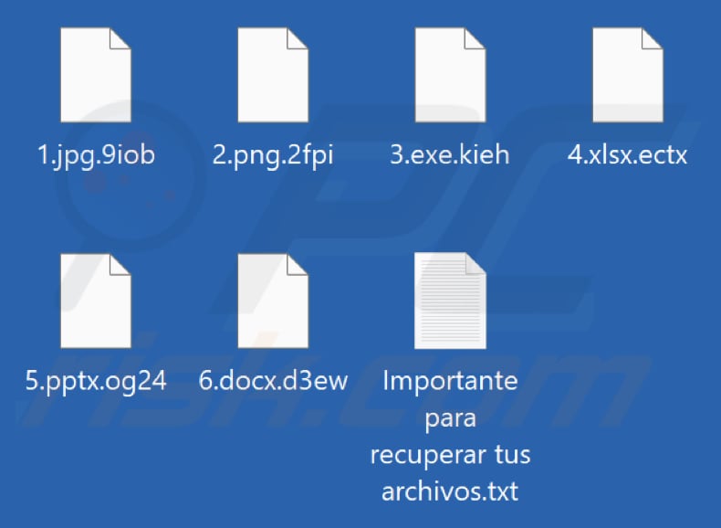 Pliki zaszyfrowane przez ransomware Z912 (losowe rozszerzenie)