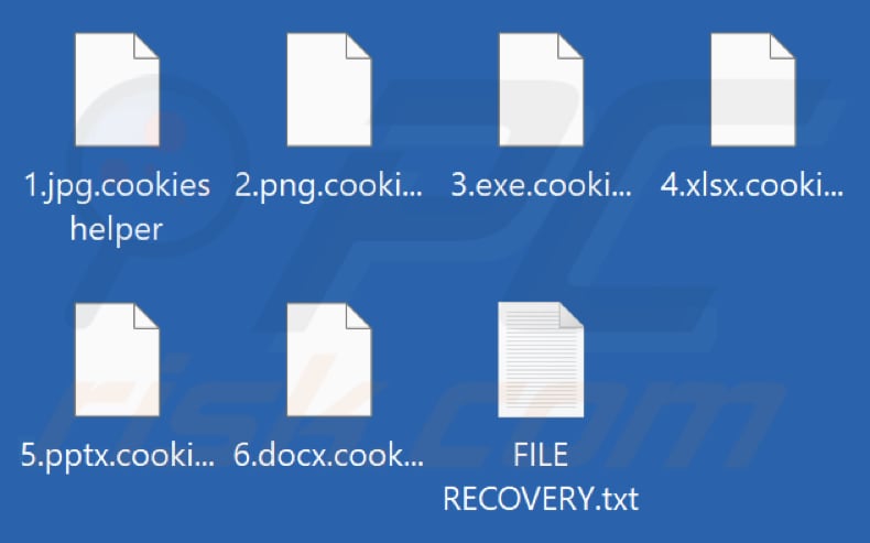 Pliki zaszyfrowane przez ransomware CookiesHelper (rozszerzenie .cookieshelper)