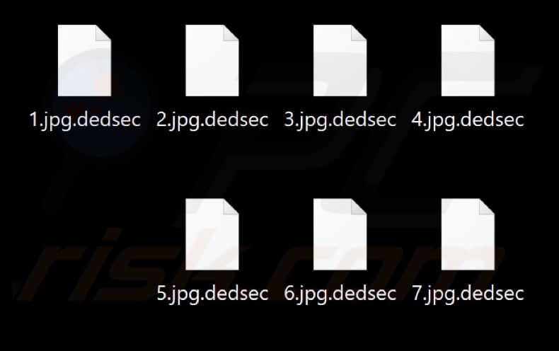 Pliki zaszyfrowane przez ransomware Dedsec (rozszerzenie .dedsec)